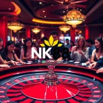 Experience thrilling gameplay at NK88 with vibrant casino tables and eager players.