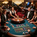 gbong interactive roulette table gameplay with croupier spinning wheel and players placing bets