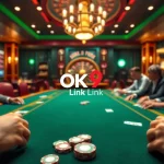 Experience thrilling gameplay at OK9 Link with a stylish poker table, vibrant chips, and excitement.