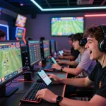 AZ888 online gaming scene highlighting players engaged in live betting and sports action.