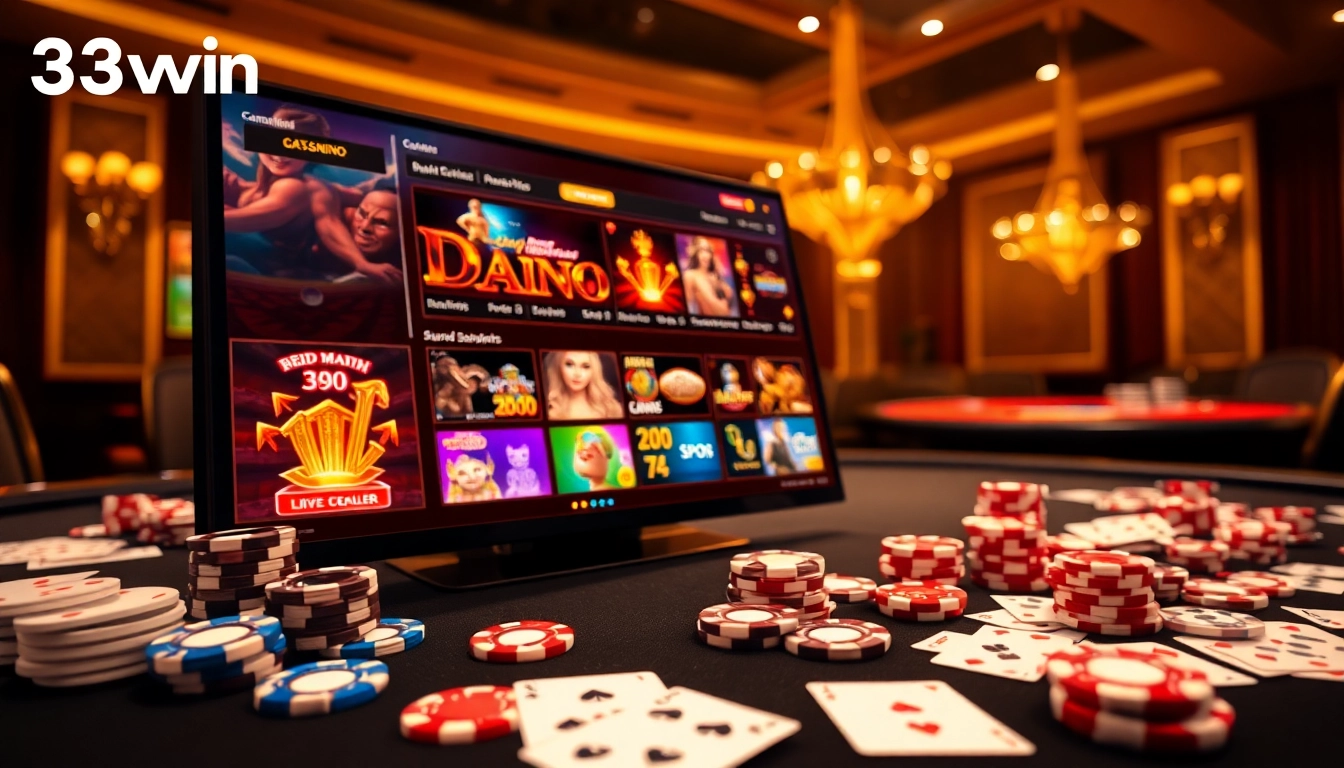Experience the elegant thrill of online gambling with 33win's immersive gaming platforms.