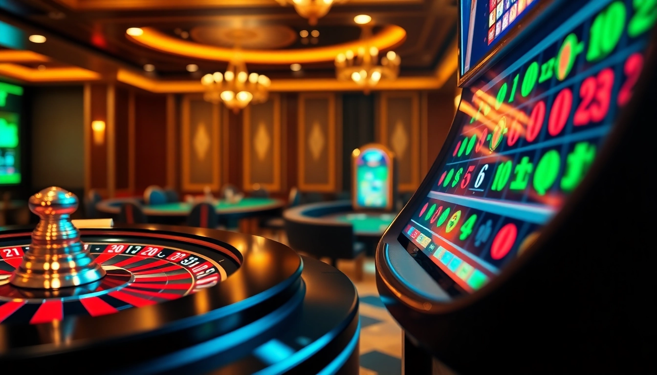 Experience online gambling excitement at https://nk88top.com/ with vibrant casino visuals showcasing roulette and slots.