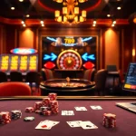 Experience the thrilling gameplay at 789club with vibrant poker chips and a dynamic casino atmosphere.