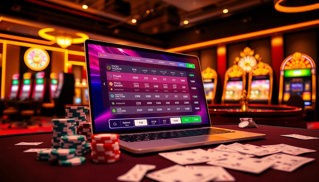 Engaging scene capturing Lô đề online betting excitement with vibrant casino elements.