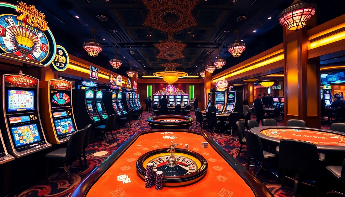 Players engaging at the 789 club, experiencing the thrill of gambling with vibrant games and excitement.