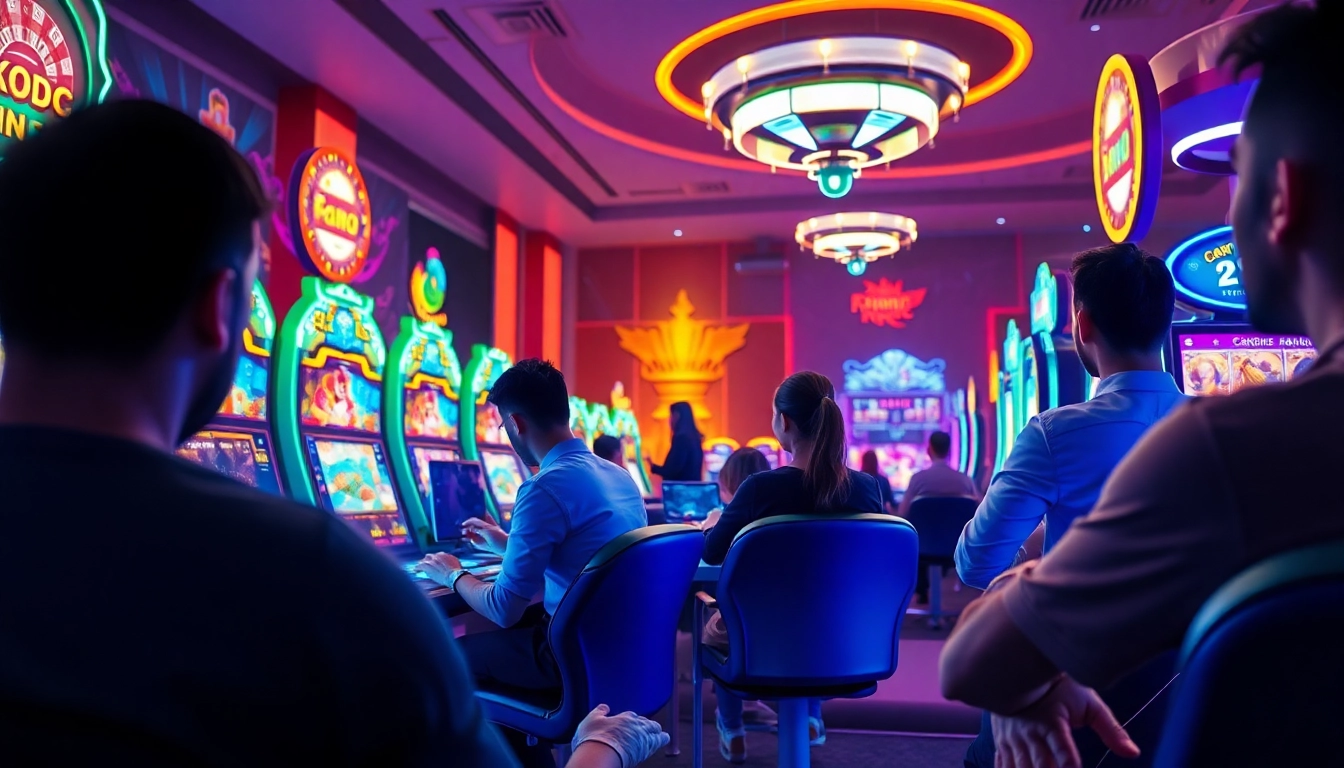 Exciting nk88 gaming environment with vibrant colors and dynamic player interactions.