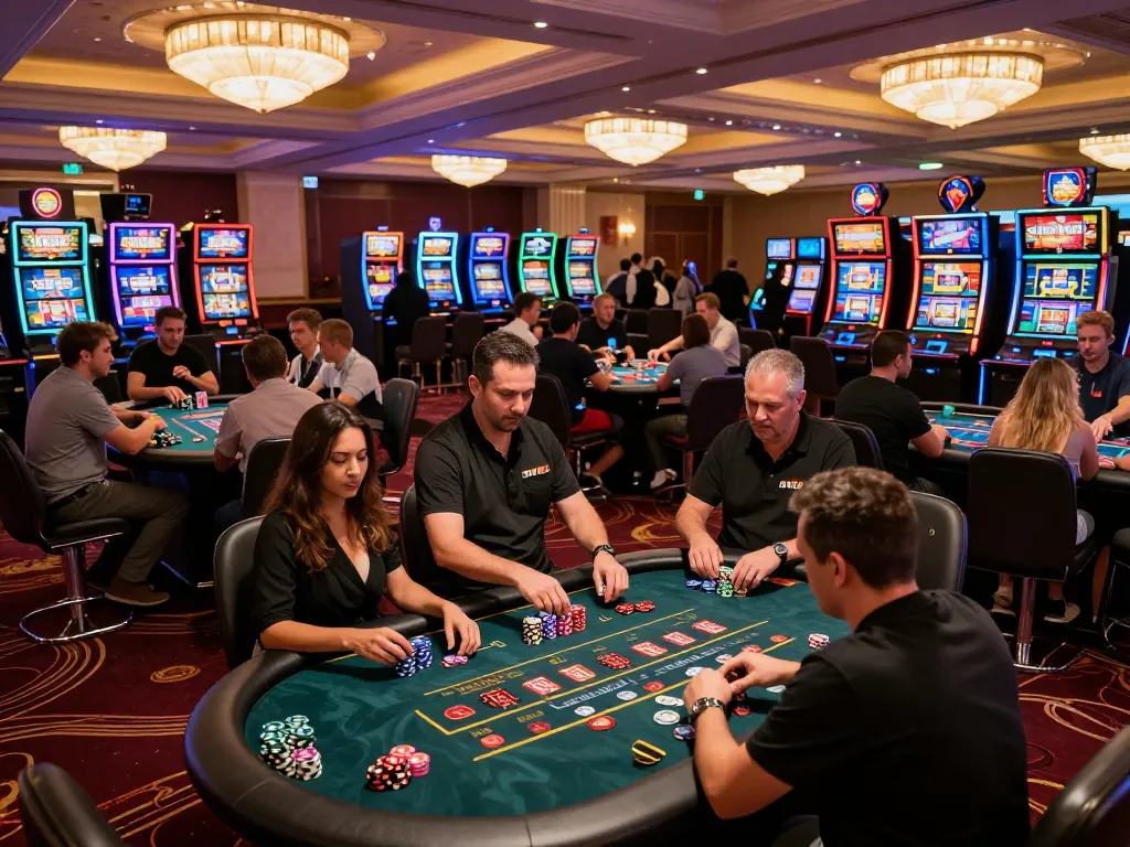 Players engaging in dynamic card games at SHBET casino, showcasing intense gaming atmosphere.