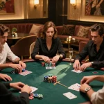 Players strategizing at a VIP poker table in a lavish setting, showcasing the exclusive 789win experience.