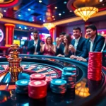 Experience the thrill of 789win at a luxurious casino table filled with vibrant gaming action.