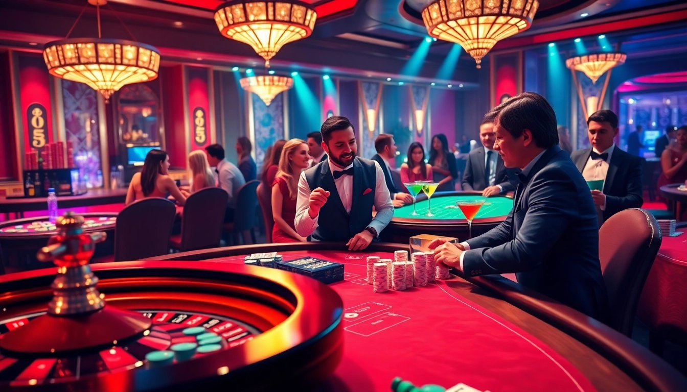 Experience thrilling gameplay at https://tr88.golf/ with a professional casino scene featuring poker action and roulette excitement.