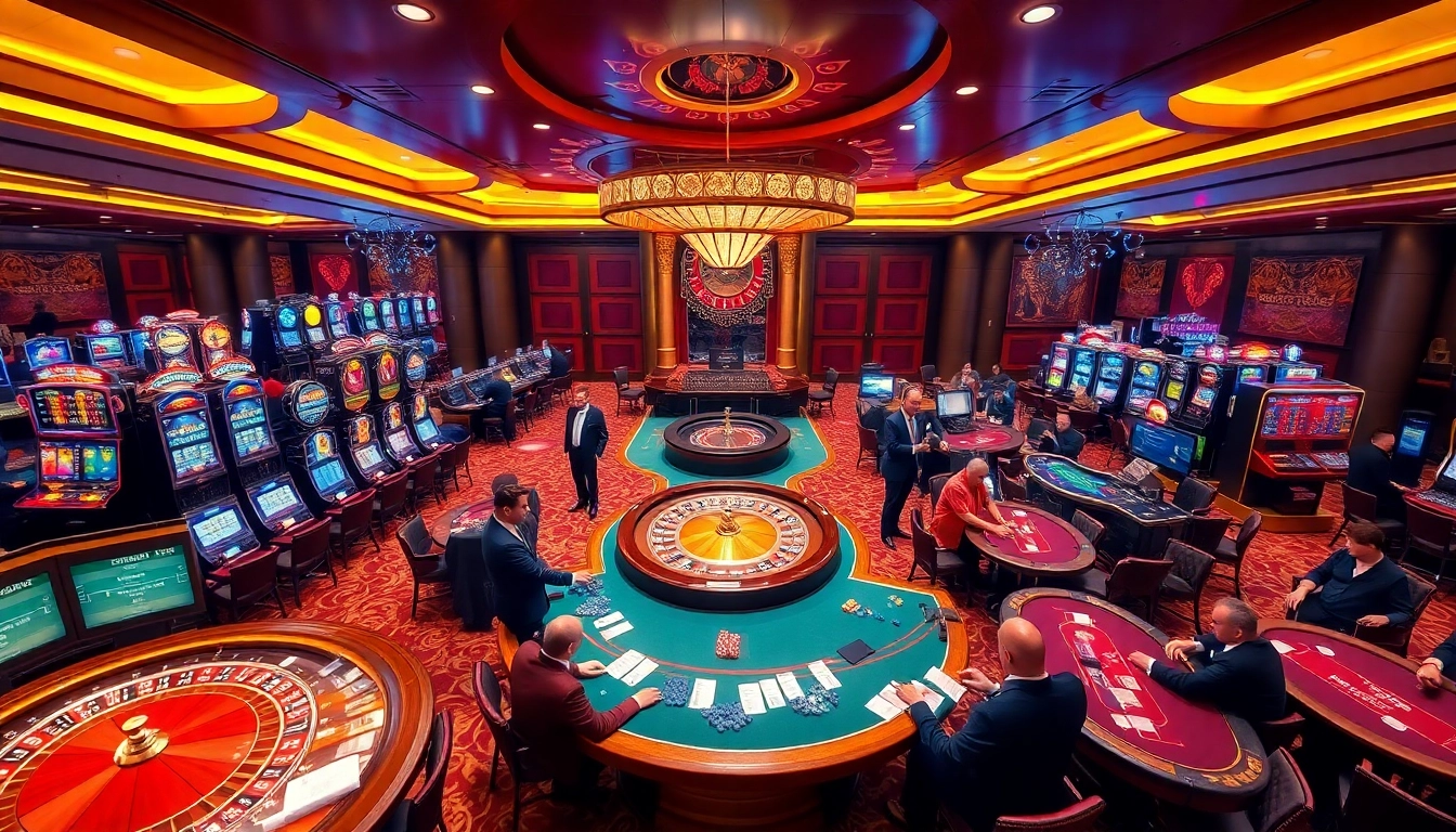 hubet premium casino atmosphere with players engaged in exciting games.