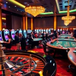 Experience excitement at 6RWIN with gamblers placing bets at vibrant casino tables.