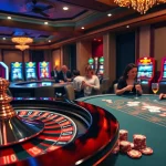 Players enjoying games at W88 casino tables with vibrant atmosphere and professional setup.