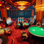 Engaging scene of casino gaming at https://open88.bid/, showcasing diverse players at tables and illuminated slot machines.