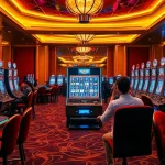 Engaging players spinning the reels of the nohu90 slot machine in a modern casino setting.