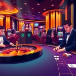 Players enjoying an exciting game of roulette and blackjack at DH88 casino, showcasing vibrant colors and luxurious atmosphere.