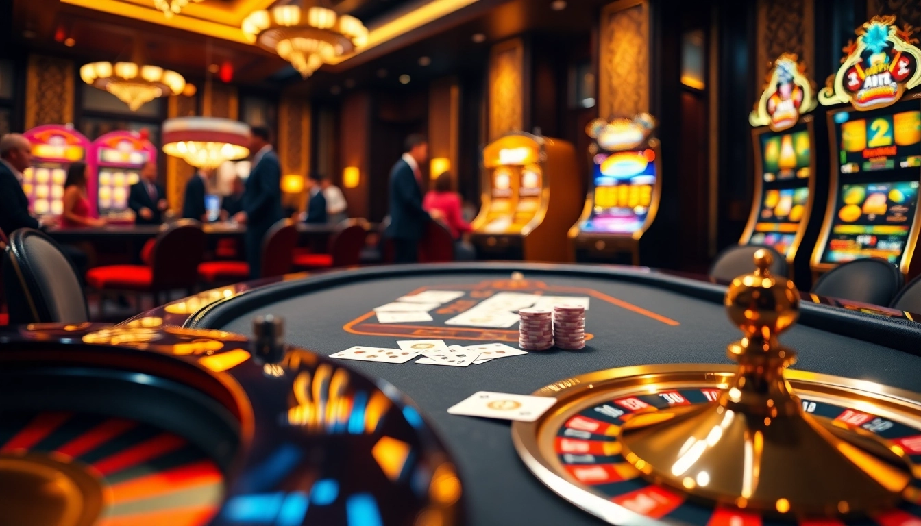 Experience the thrill of high-stakes gaming at https://vn88.directory/, where elegant poker tables shine brightly under stunning lighting.