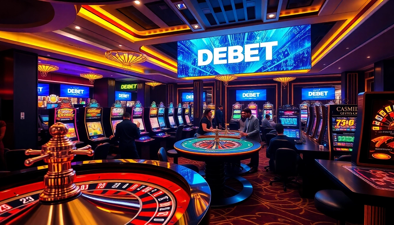 Experience the thrill of gambling at Nhà cái DEBET with vibrant casino elements.