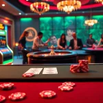 Experience the excitement of gambling at xx88.bot with players enjoying poker and slots in a vibrant casino.