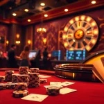 Experience the thrill of 5MB casino excitement with luxurious tables and dynamic gambling visuals.