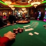 Players engaging in a high-stakes poker game at QQ88 casino, showcasing excitement and vibrant atmosphere.