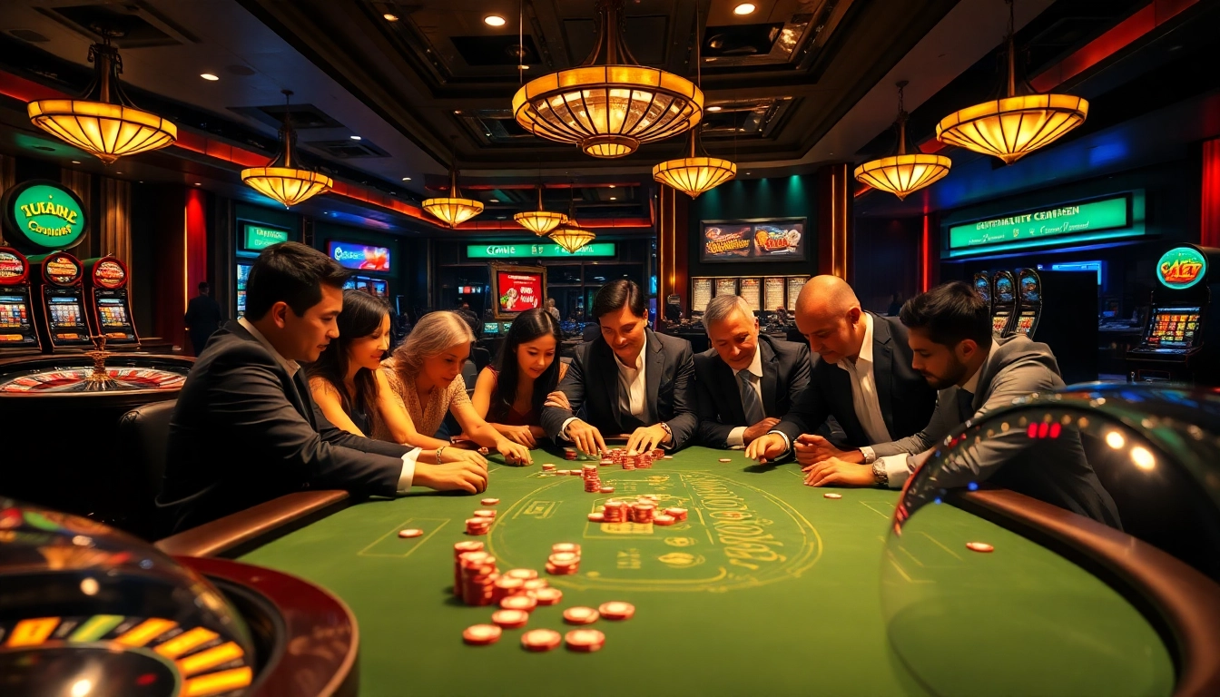 Experience high-stakes excitement with LC88 poker action at a luxury casino table.