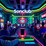 Sonclub gaming platform showcasing an exciting gaming interface with users engaged in various games.