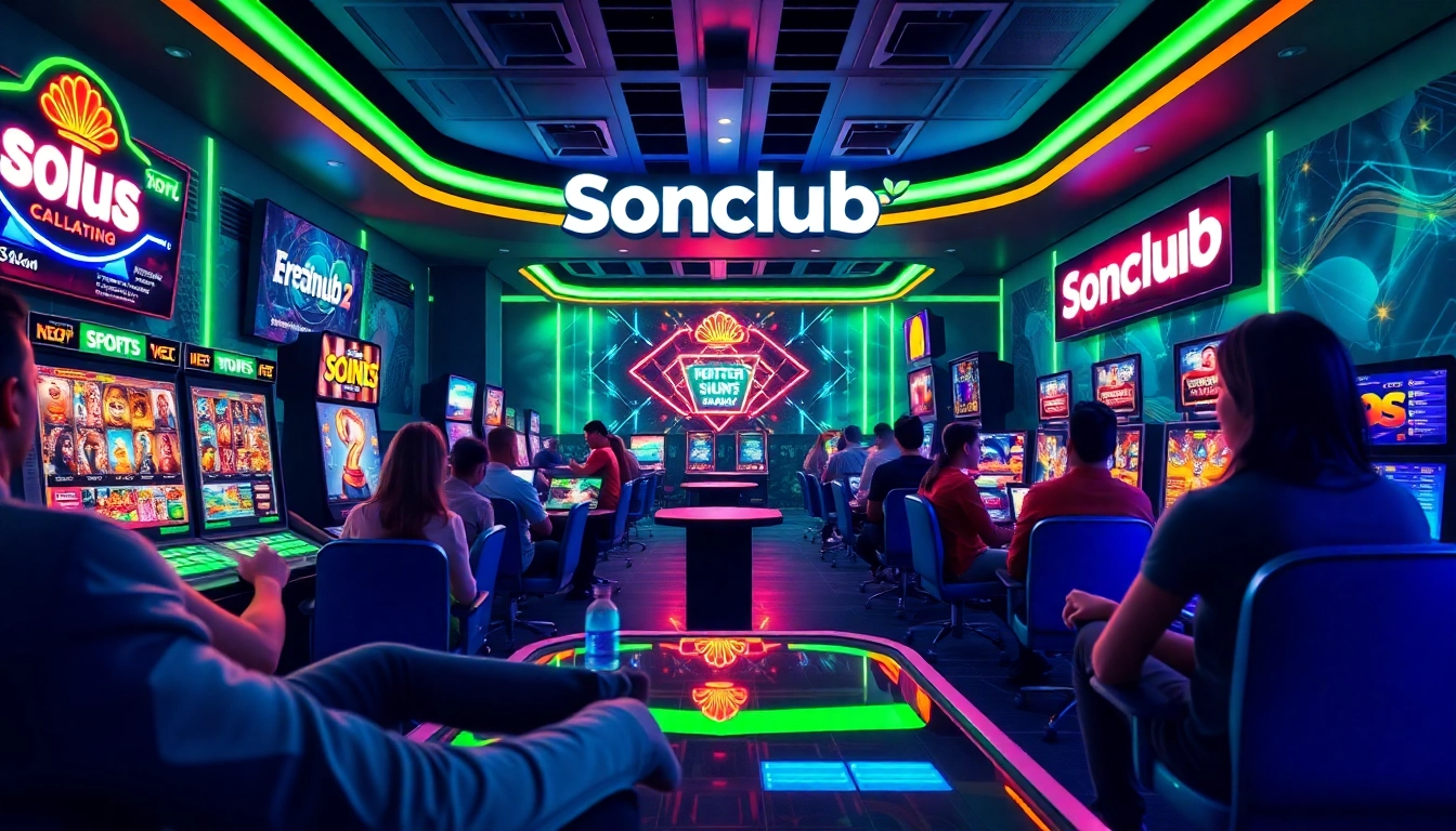 Sonclub gaming platform showcasing an exciting gaming interface with users engaged in various games.