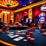 Winning at fb88 casino, an exciting poker scene with chips and cards.
