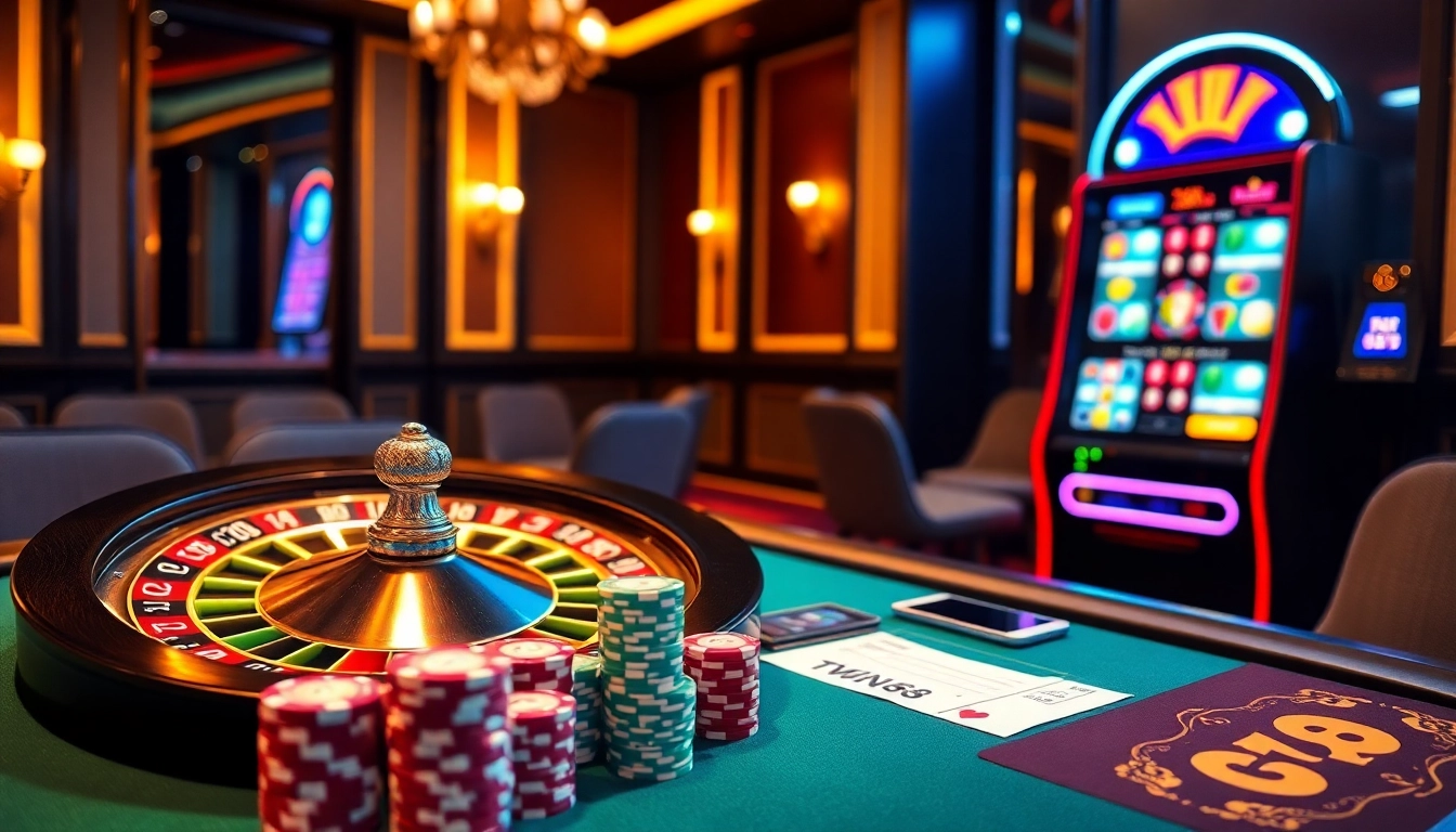 Place bets and enjoy the thrilling atmosphere of TWIN68 at online casino tables.