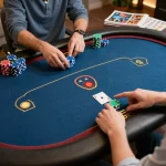 DW8 players strategizing in a thrilling online poker game with engaging gameplay at home.