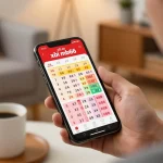 Xổ số mb66 app showcased on smartphone during an exciting online lottery gaming session.