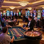 Players engaging with TR88 slots in a vibrant casino atmosphere filled with excitement