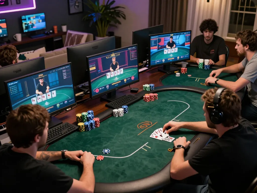 Enjoy an intense online poker game at 68win, showcasing strategic gameplay and engaged players.