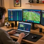 Fun88 user making strategic sports bets online with multiple screens showing live odds.