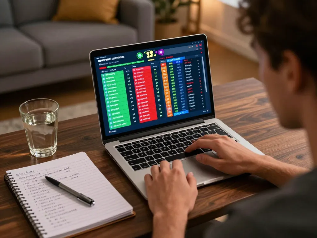 Analyzing sports betting odds on a laptop using 789win for a strategic edge