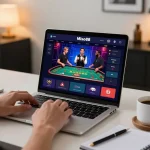 Miso88 online gaming setup with engaging live dealer game interface and warm home office decor