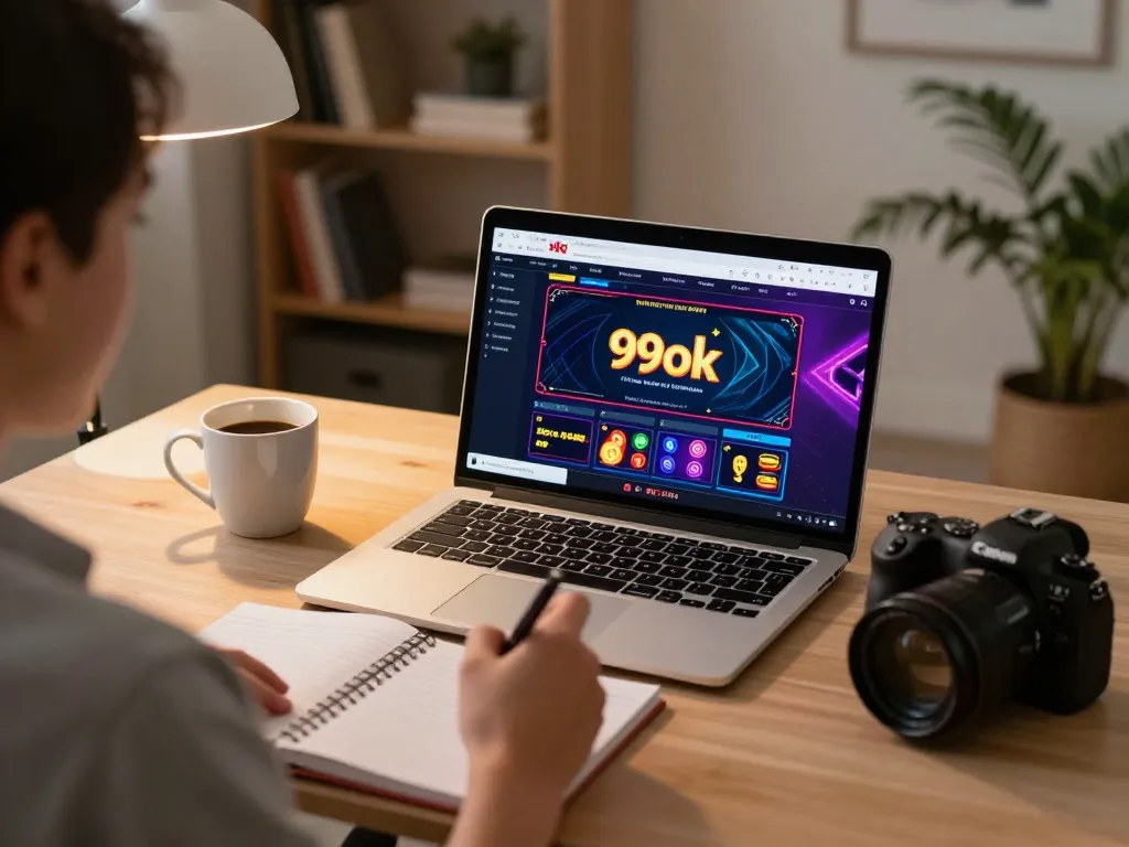 Person engaging in online gaming at 99ok, showcasing strategic betting in a cozy home environment.