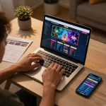 Engaging BET88 online gaming strategy session with gaming interface and betting tools visible.