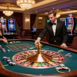 Spinning roulette at luxurious casino featuring MB66 gaming excitement on the vibrant table.