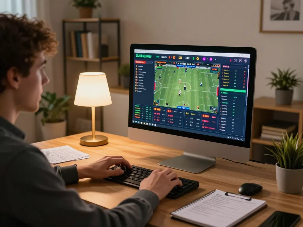 Tylekeo online sports betting in action, highlighting live match data and focused strategy notes.