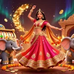 Engage in exciting slot action with O8 featuring vibrant character illustration and festive casino elements.