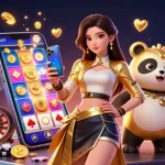 Experience thrilling games on MM88 with a colorful slot game showcased by a character.