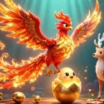 Experience thrilling jackpots at hitclub with stunning visuals of a phoenix and dynamic casino elements.