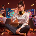 Bet on excitement at ok9 with this vibrant scene showcasing dynamic casino gaming elements and a skilled player.