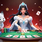 Engage with go88's thrilling world of poker accompanied by a stunning ice queen and her arctic fox friend.