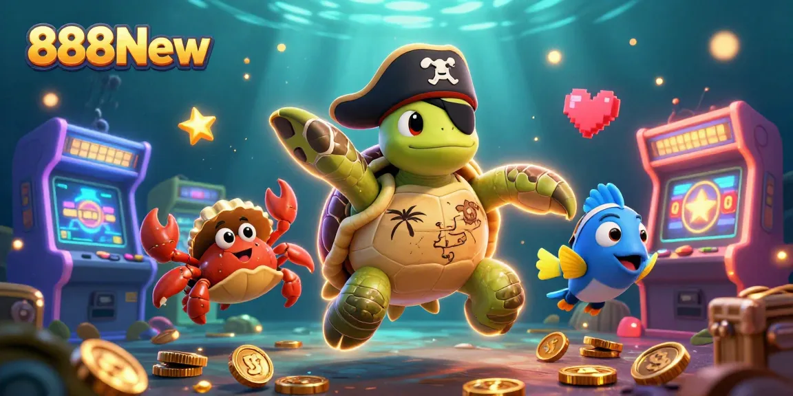 Experience thrilling gaming adventures with 888New’s vibrant underwater casino scene featuring unique characters.