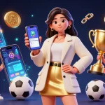 Experience cm88's latest sports betting interface with vibrant graphics in a dynamic setting.