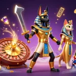 Experience winning strategies with MM88's engaging casino scene filled with golden treasures.