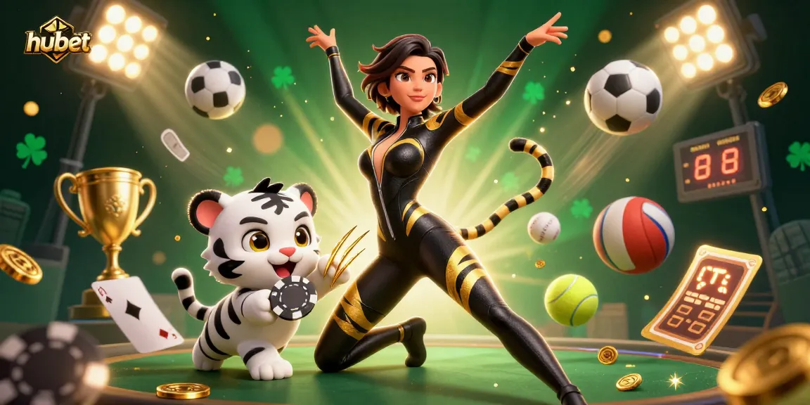 Experience excitement with hubet in a vibrant 3D casino scene filled with action and energy.